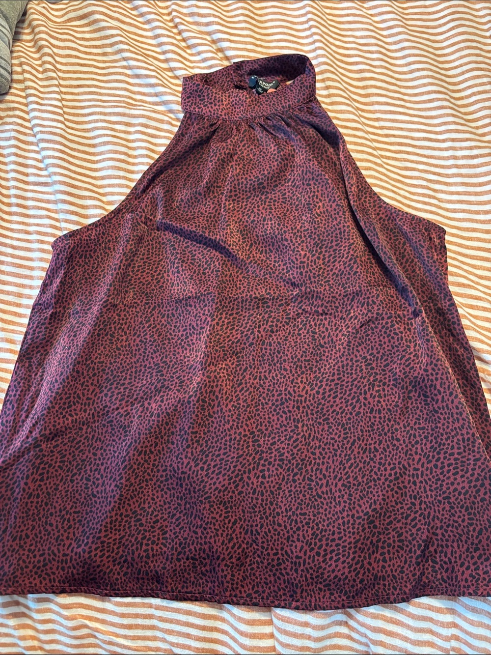 Liverpool Burgundy Animal-Print High Neck Camisole